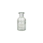 Candlelight Ribbed Glass Bottle Vase Clear, 10.5 CM