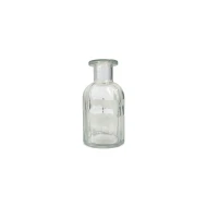 Candlelight Ribbed Glass Bottle Vase Clear, 10.5 CM