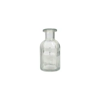 Candlelight Ribbed Glass Bottle Vase Clear, 10.5 CM
