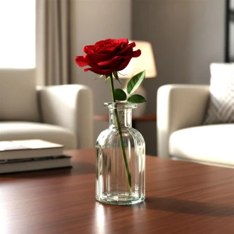 Candlelight Ribbed Glass Bottle Vase Clear, 10.5 CM