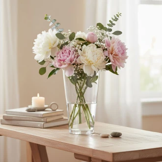 Candlelight 25CM Flared  Glass Vase Clear