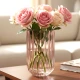 Candlelight 20CM Ridged Glass Vase Pink 