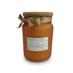 Candlelight Large Frosted Candle With Cork Lid , Pumpkin Pie Scent