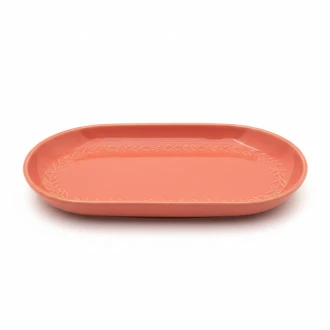 Candlelight Pink Ceramic Oval Shaped Serving Platter