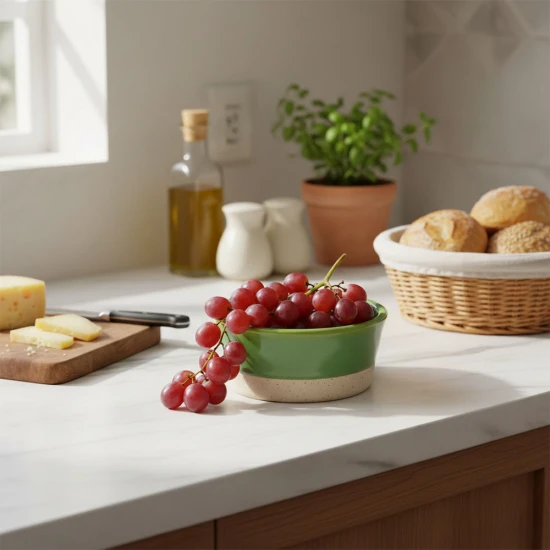 Candlelight  Green Ceramic Bowl