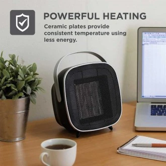 Black+ Decker 1.5KW Mini Ceramic Fan Heater - with Carry Handle and Timer