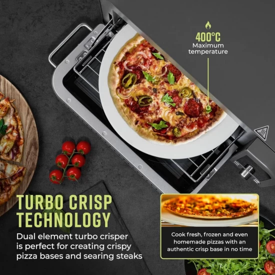 Shop quality Tower Elite Pizza Oven with 5 High Temperature Programs, 15 Cooking Functions, Turbo Crisper, 400C,18L, 2000W, Grey & Chrome in Kenya from vituzote.com Shop in-store or online and get countrywide delivery!