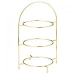 Utopia Gold Finish Stainless Steel 3 Tier Plate Stand 17" (43cm)