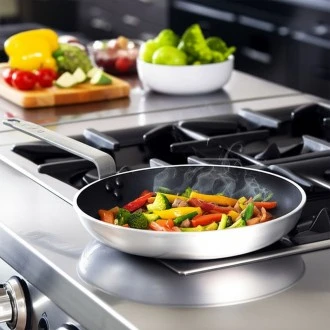 Neville Genware Non Stick Teflon Aluminium Induction Frying Pan, 26cm Suitable for All Heat Sources