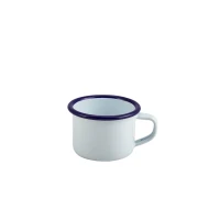  Neville Genware Enamel Mug White With Blue Rim , 120ml / 12cl/ 4.2oz