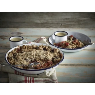  Neville Genware Enamel Mug White With Blue Rim , 120ml / 12cl/ 4.2oz