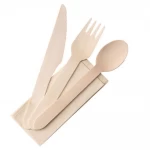Utopia Birch Wood Cutlery Set- ( Knife, Fork, Spoon and Paper Napkin)