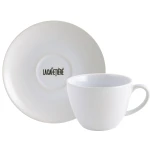 La Cafetière Decal ceramic Coffee Cup and Saucer, White, 450ml (15 fl oz)