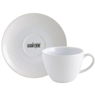 La Cafetière Decal ceramic Coffee Cup and Saucer, White, 450ml (15 fl oz)