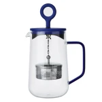La Cafetière 'Gyro' 4 Cup Glass Spinning Tea Infuser with Blue Lid, 1.25L