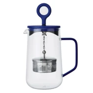 La Cafetière 'Gyro' 4 Cup Glass Spinning Tea Infuser with Blue Lid, 1.25L
