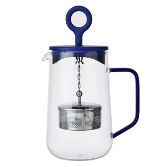 La Cafetière 'Gyro' 4 Cup Glass Spinning Tea Infuser with Blue Lid, 1.25L