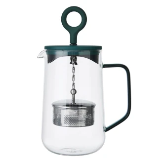 La Cafetière 'Gyro' 4 Cup Glass Spinning Tea Infuser with Green Lid, 1.25L