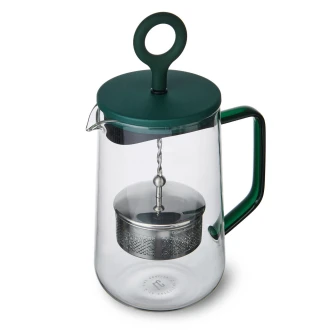 La Cafetière 'Gyro' 4 Cup Glass Spinning Tea Infuser with Green Lid, 1.25L