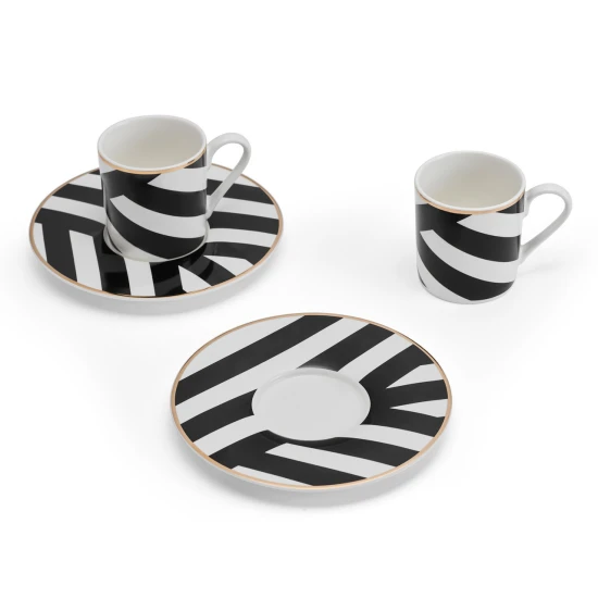 Shop quality Mikasa Luxe Deco China Espresso Cups and Saucers with Geometric Stripe, Set of 2, 100ml in Kenya from vituzote.com Shop in-store or online and get countrywide delivery!