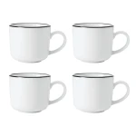 Mikasa Limestone Porcelain 4pc Mug Set, 360ml, White