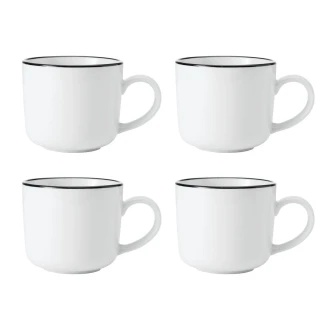 Mikasa Limestone Porcelain 4pc Mug Set, 360ml, White