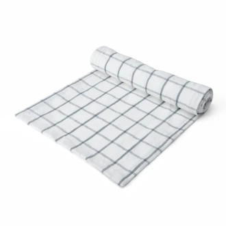 Mikasa Industrial Check Linen-Blend Table Runner, 230 x 33cm
