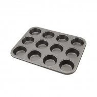Neville Genware Carbon Steel Non-Stick 12 Cup  Professional Muffin Tray