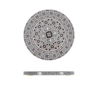 Neville Genware Grey Marrakesh Melamine Round Slab, 28.5cm