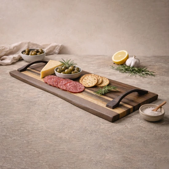 QP Flowline Signature Charcuterie & Serving Board - Dark  (L: 60cm x W: 22cm)