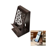 Zuri Desk Mobile Phone Holder (Steel) – Geometric Design Bronze