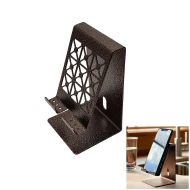 Zuri Desk Mobile Phone Holder (Steel) – Geometric Design Bronze