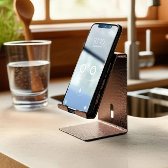 Zuri Desk Mobile Phone Holder (Steel) – Geometric Design Bronze