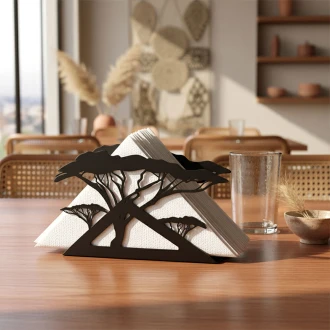 Zuri Acacia Tree Design Serviette Napkin Holder, Made in Kenya