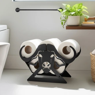 Zuri Buffalo Design Toilet Roll Holder ( Up to 7 Rolls)