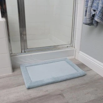 Kittrich Stephan Roberts Luxury Spa Bath High Density Comfort Memory Foam Mat, 17'' x 24'', Blue 