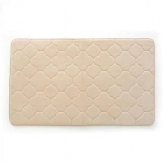 Kittrich Stephan Roberts Home Embroidered Memory Foam Bath Mat,17'' x 24'', Tapioca