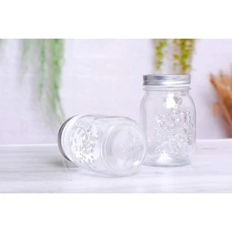 Dunelm Farmstead Embossed Preserving Jar with Silver lid, 1000ml 