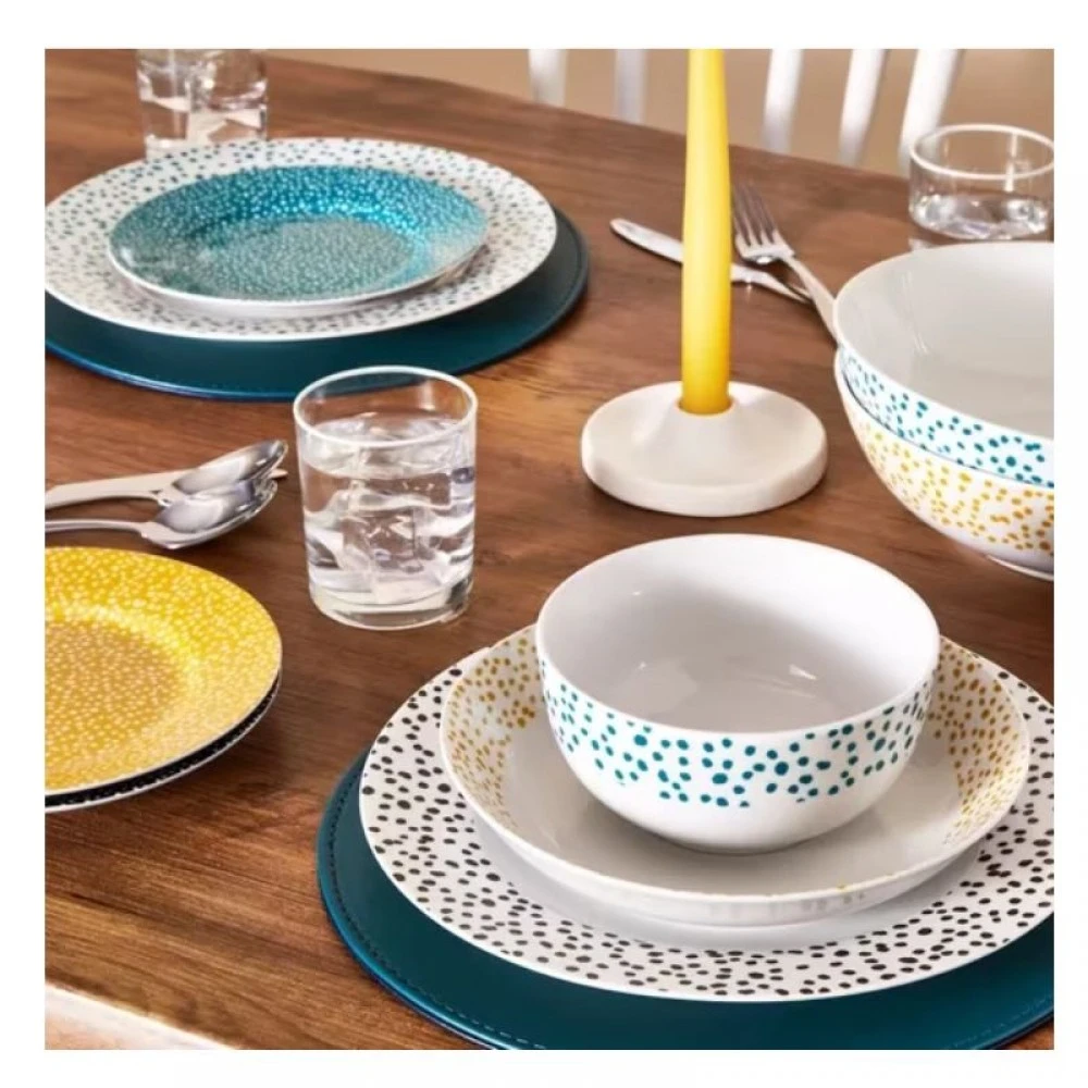 Dinner Sets Dunelm Polka Dot Set of Pasta Bowls Teal
