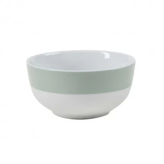 Dunelm Hedgehog Design Porcelain Rice Bowl, 14.5 cm White/ Green