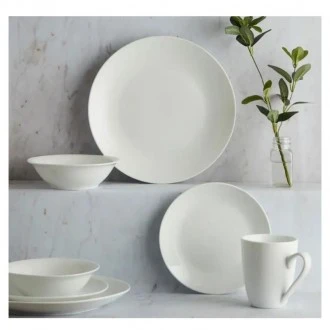 Dunelm Porcelain Dinner Plate, 27 cm Purity White