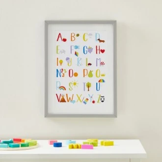 Dunelm Rainbow Alphabet Framed Print, 40 by 30 cm ( LXW)