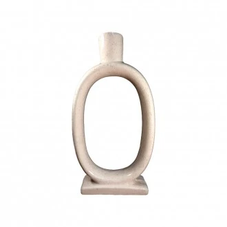 Dunelm Speckled Candle Holder, Pink, 21 cm