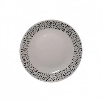 Dunelm Porcelain Pasta Bowl -Speckles Black and White- 20.5 cm