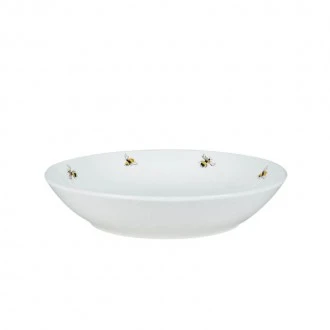 Dunelm 21CM Porcelain Pasta Bowl-Bee