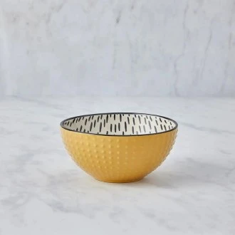 Dunelm Global Ochre Stoneware Rice Bowl