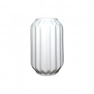 Dunelm Fluted Tealight Holder, White, 14 cm
