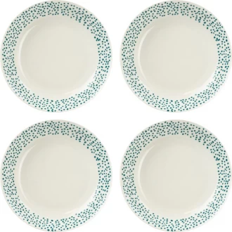 Dunelm Polka Dot Set of 4 Pasta Bowls - Teal