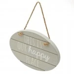 Dunelm Happy Place Hanging Plaque, 15 cm
