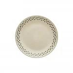 Dunelm Global Stoneware Dinner Plate, Grey/Cream 27cm